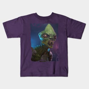 Green creature in shell Kids T-Shirt